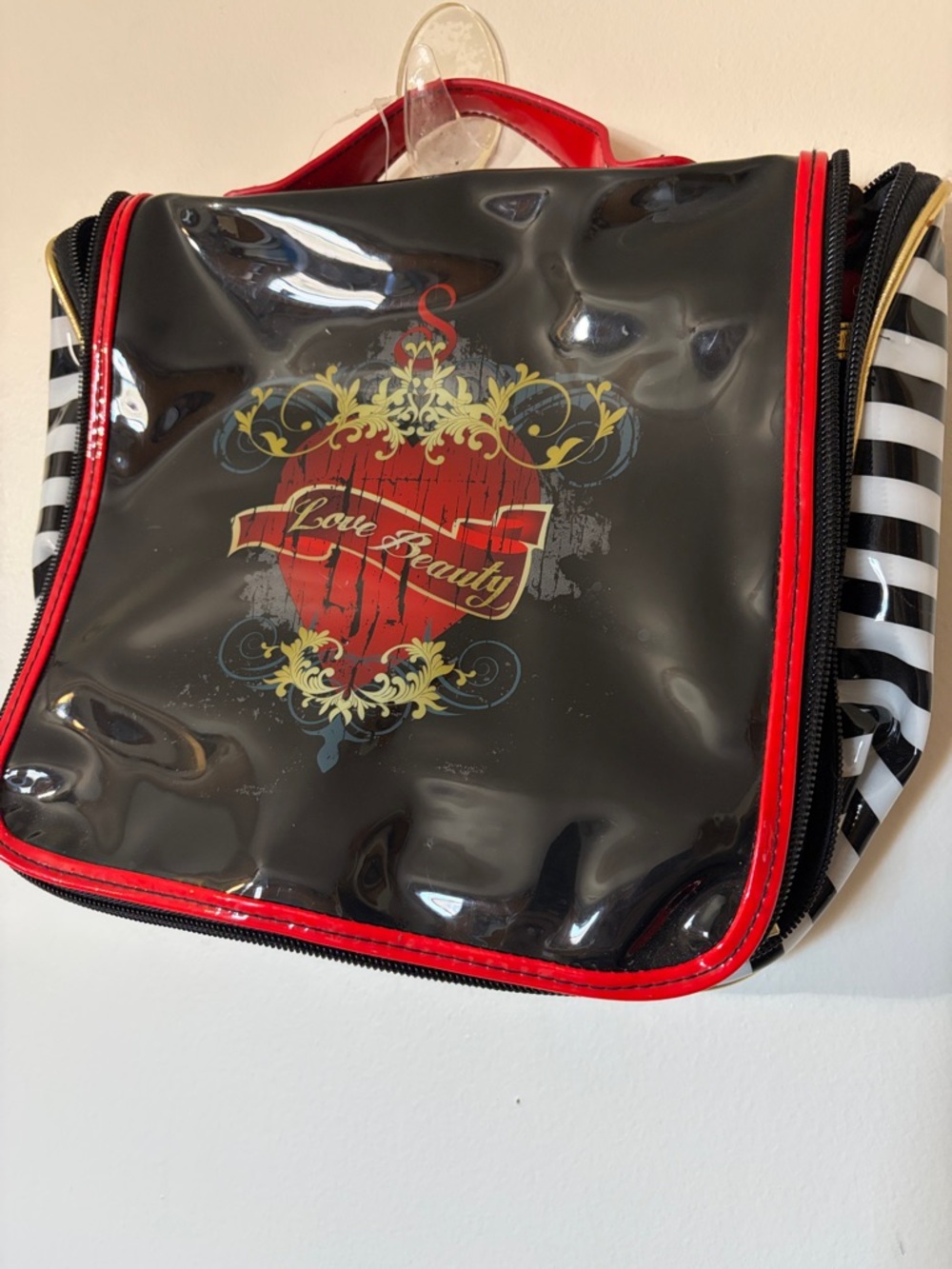 Black & Red Clear Cosmetic Bag